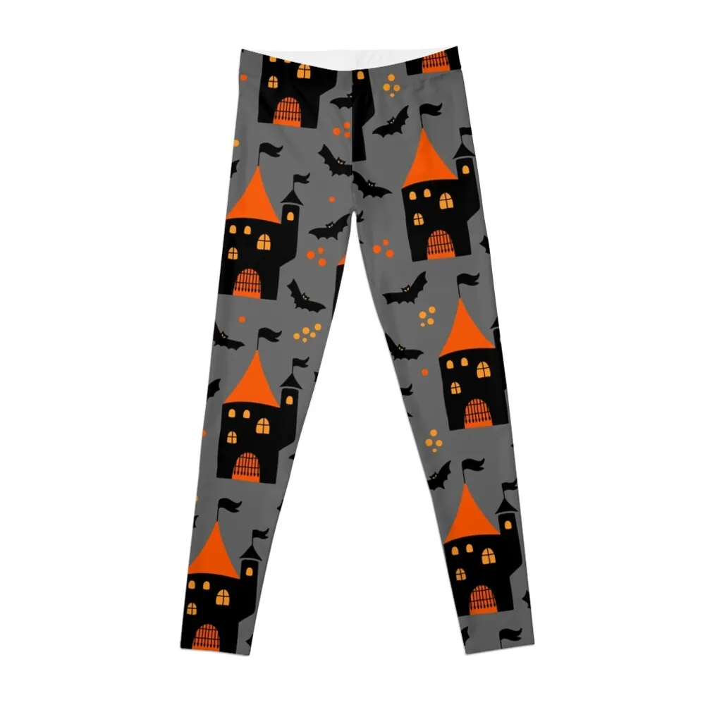 

Halloween pattern spooky bats and houses Leggings Legging sexy woman Fitness woman sport set Pants sport Womens Leggings