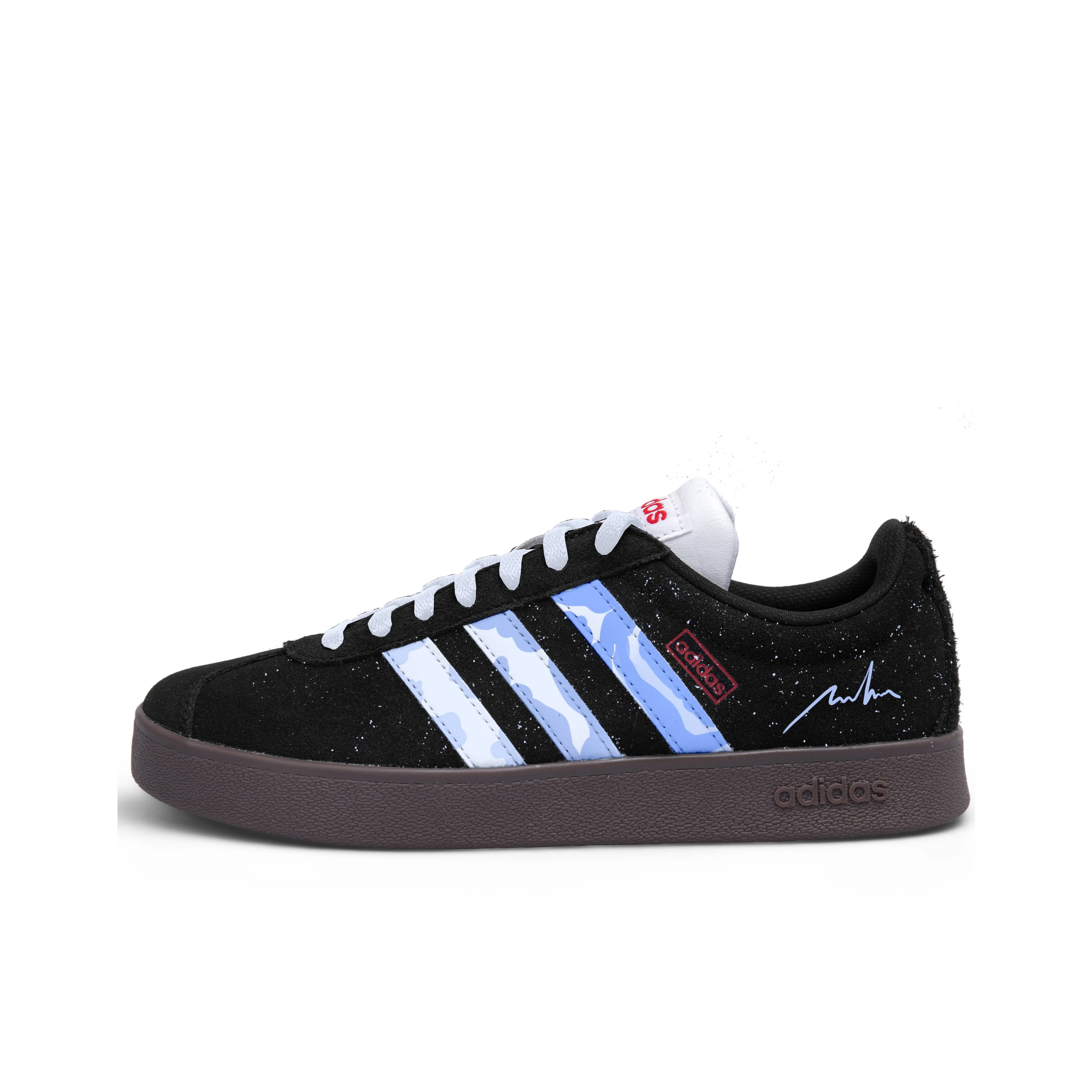 Adidas VL COURT 2.0 Low top Skateboard Shoes Unisex Black Blue HQ1801(Team-