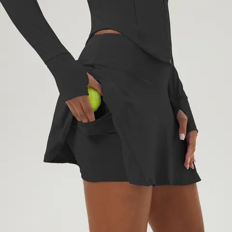 여성용 숨겨진 주머니가 있는 테니스 스커트, 피트니스 필라테스 스포츠 스커트, 요가 야외 체육관 퀼롯