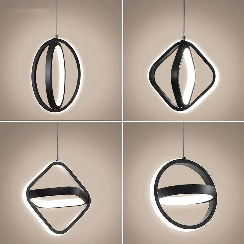 Modern LED Pendant Lights, Hanglamps para sala de estar, salão, quarto, redondo, quadrado, iluminação interior, Dropshipping