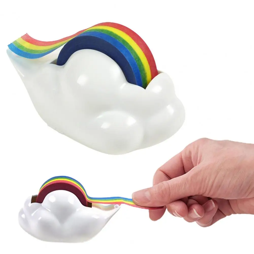 الشريط موزع Washipaper قوس قزح لفة حامل لطيف سطح المكتب سحابة مكتب قطع اخفاء الكرتون لاصق لوازم آلة