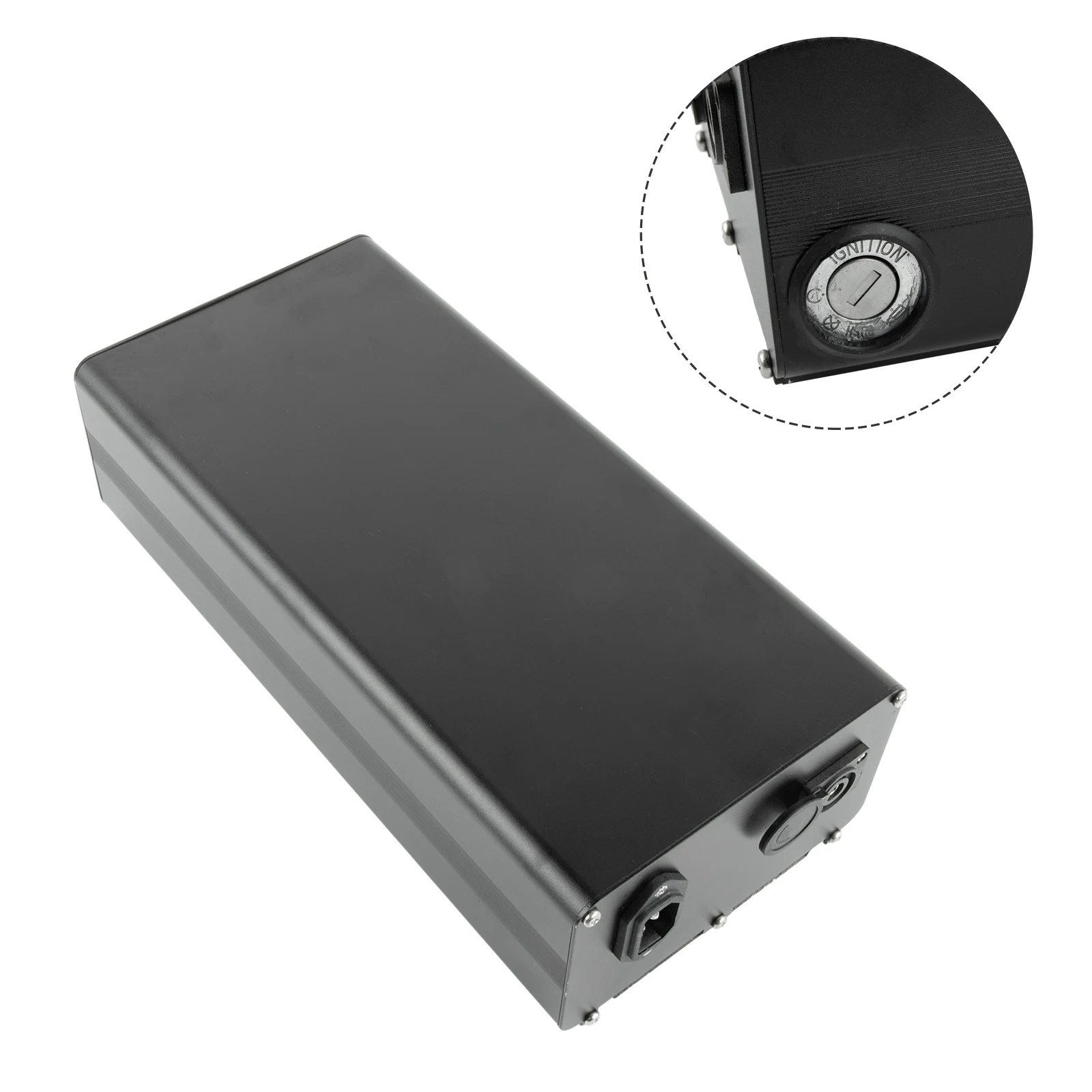 

Ebike Shelf Battery Box Large Capacity With 2 XKey 1865/21700 Aluminum Alloy Holder Case EBike Replacement Parts