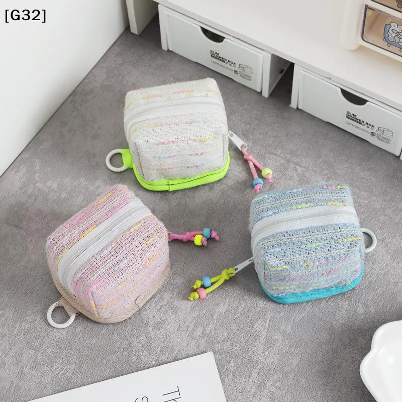 Portable Earphone Case Small Thing Coin Purse Key Jewelry Mini Storage Bag Women Girls Pouch Kawaii Travel Bag Decorations[G32]