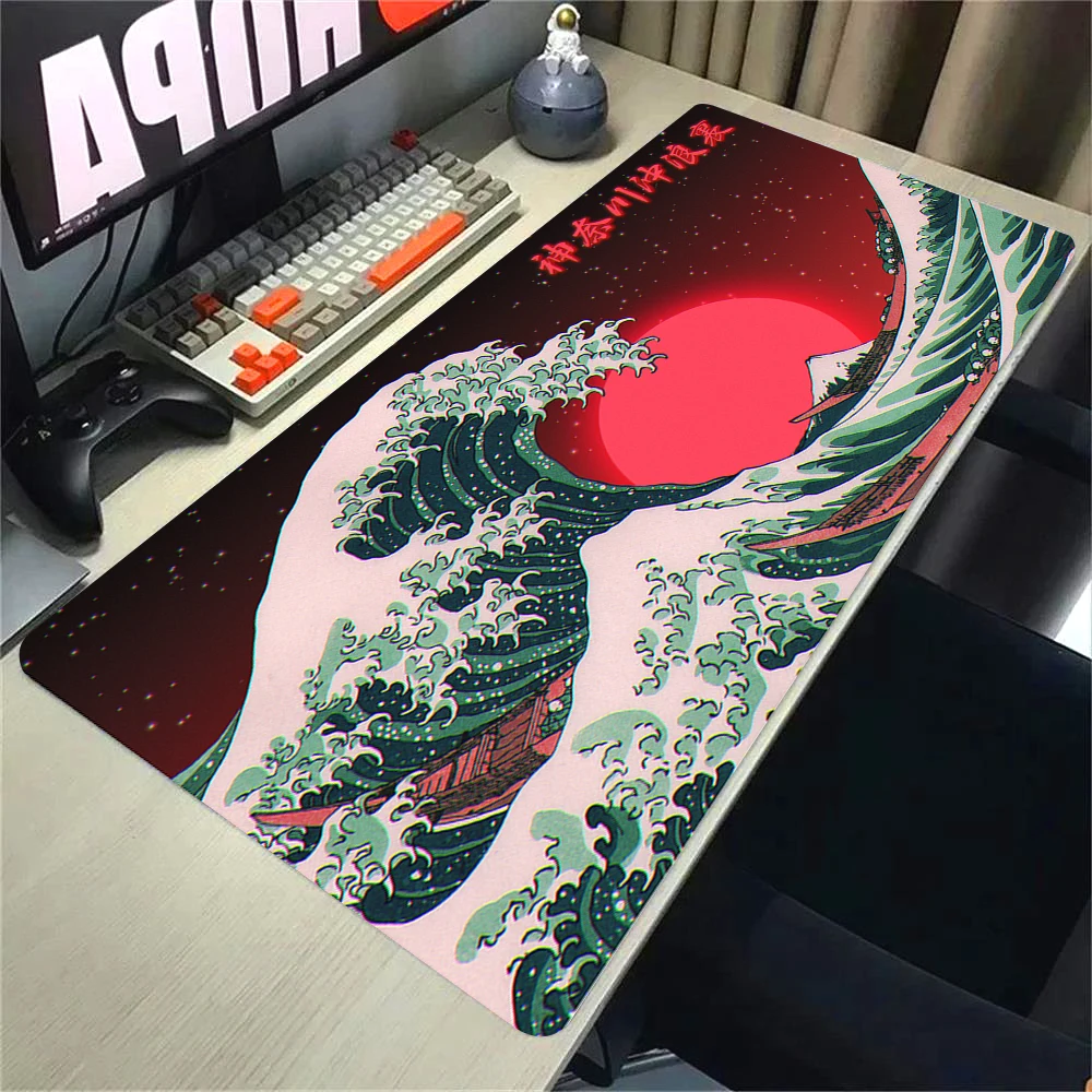 XXL Mousepad Japanese Art Great Wave Deskmat Rubber size Mouse Pad Anime Mats Non-slip Gamer Table Mat Office Computer Carpets