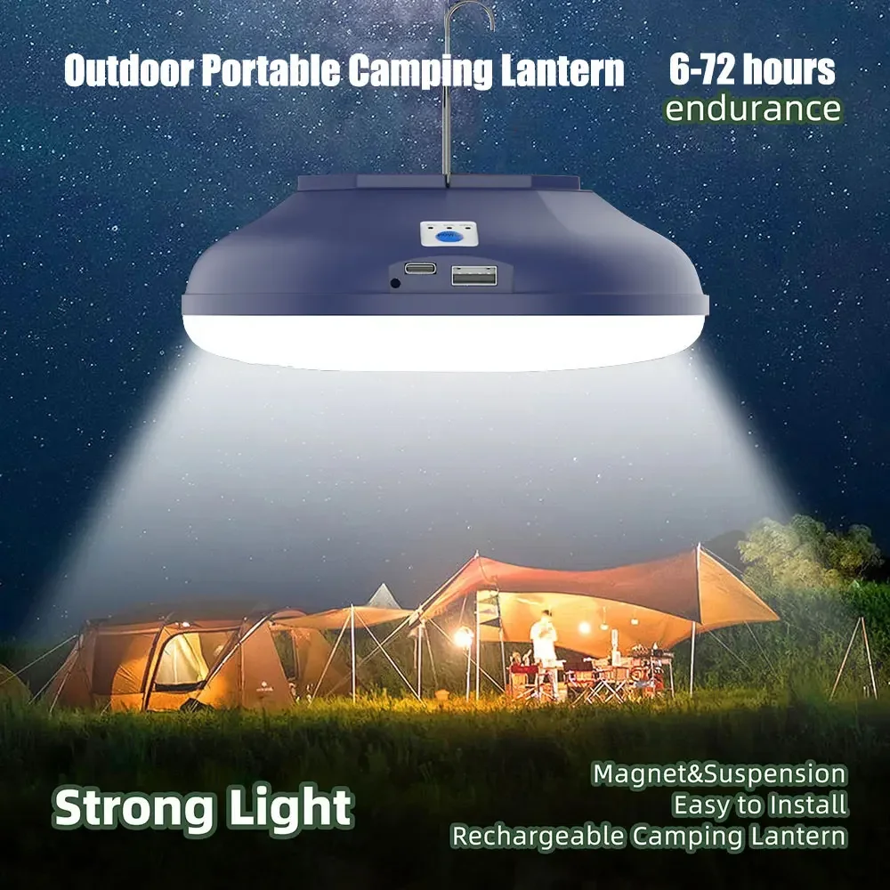 

Outdoor Portable Camping Lanterns LED Rechargeable Work Lighting Waterproof Emergency Tent Flood Light with Strong Magnet