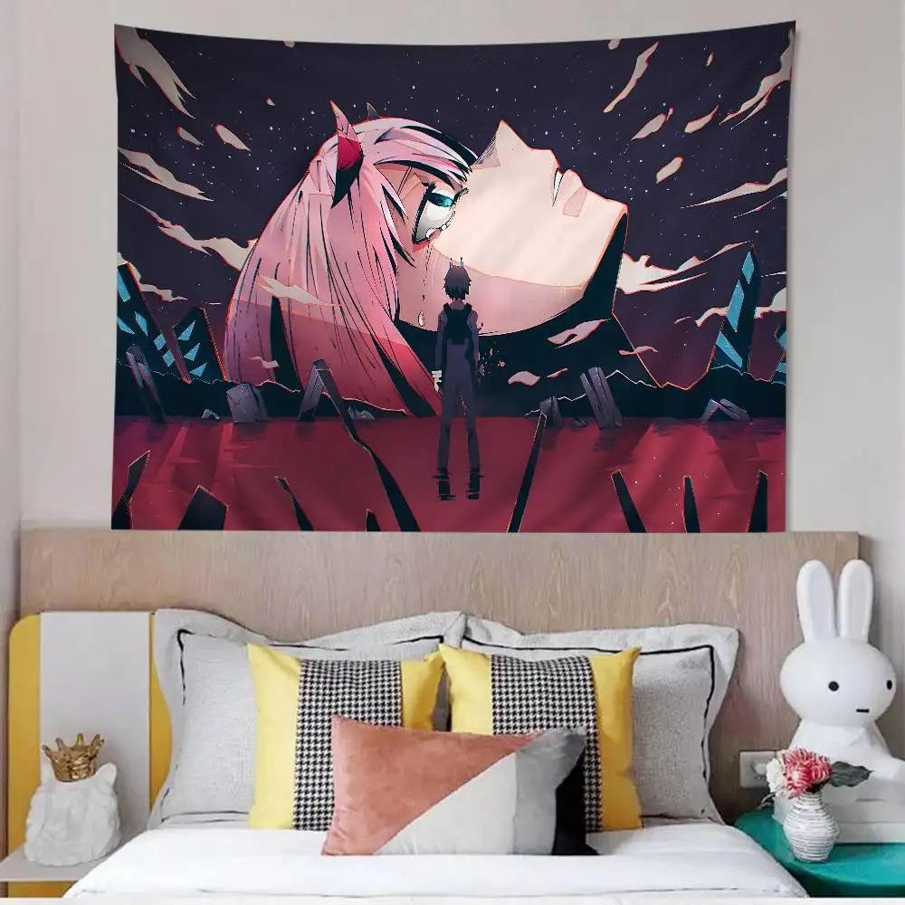 Z-Zero T-Two Darling In T-The F-Franxx Chart Tapestry Art Science Fiction Room Home Decor Cheap Hippie Wall Hanging