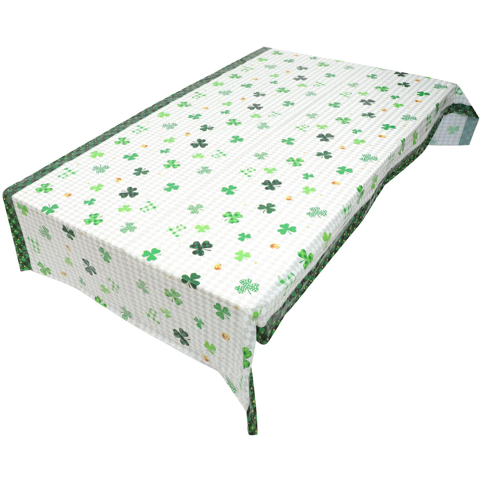 

St Patrick's Day Shamrock Table Cover Lucky Irish Party Decorative Tablecloth for Dining Table Coffee Buffet Decor