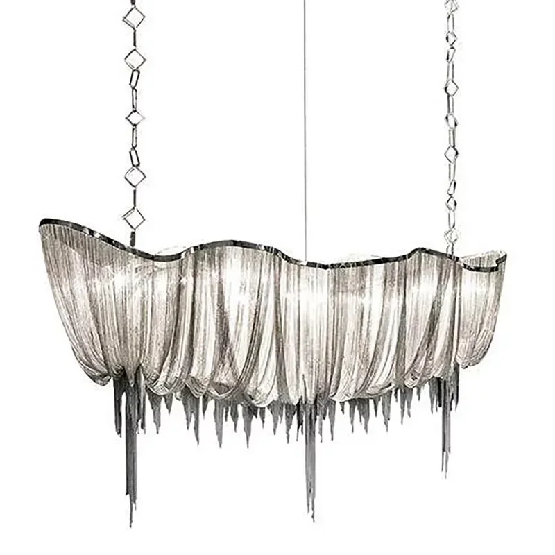 Italian Postmodern Tassel Chandelier Restaurant Hotel Lobby Creative Led Living Room Lighting