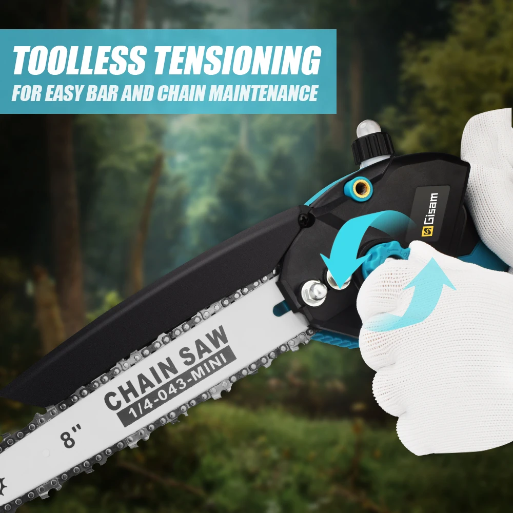 Cordless Electric Chainsaw Brushless Battery Chain Saw 8 INCH Saw Garden Branch Tree Logging Cutting Power Tool for Makita 18V