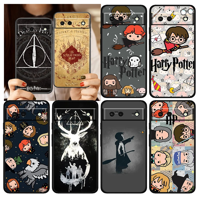 Magic Boy School For Google Pixel 7 6 6A 5 4 5A 4A XL Pro 5G Silicone Shockproof Soft TPU Black Phone Case Cover Coque Capa