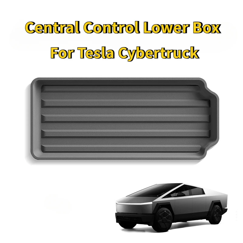 Bandeja de almacenamiento inferior de Control Central para Tesla Cybertruck 2024-2025 TPE, caja de almacenamiento para coche, bandeja organizadora, accesorios de almacenamiento y orden