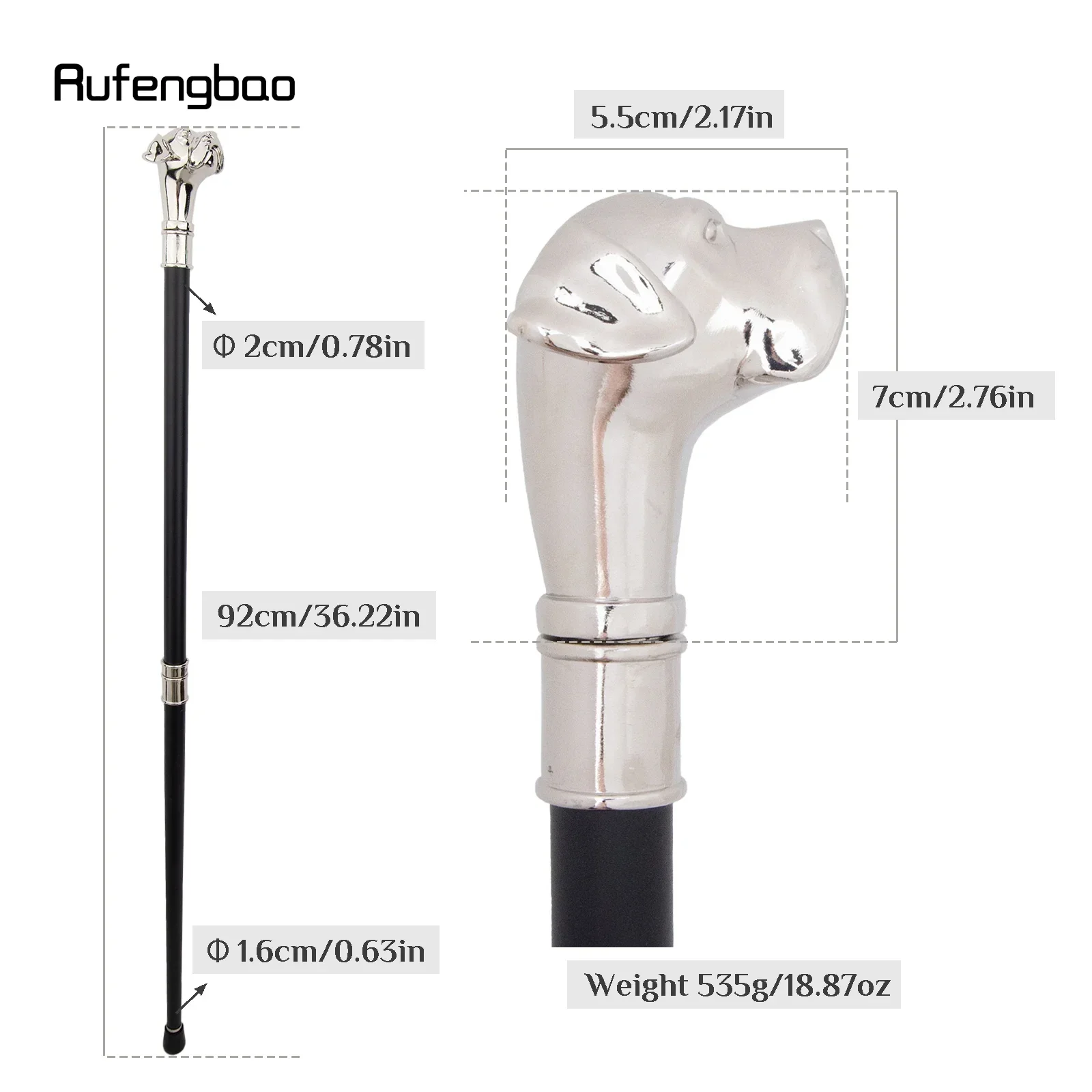 ホワイトドッグハンドル 高級柄 ペキニーズ 高級杖 装飾杖 エレガントファッション杖 パフォーマンスステージ杖 92cm