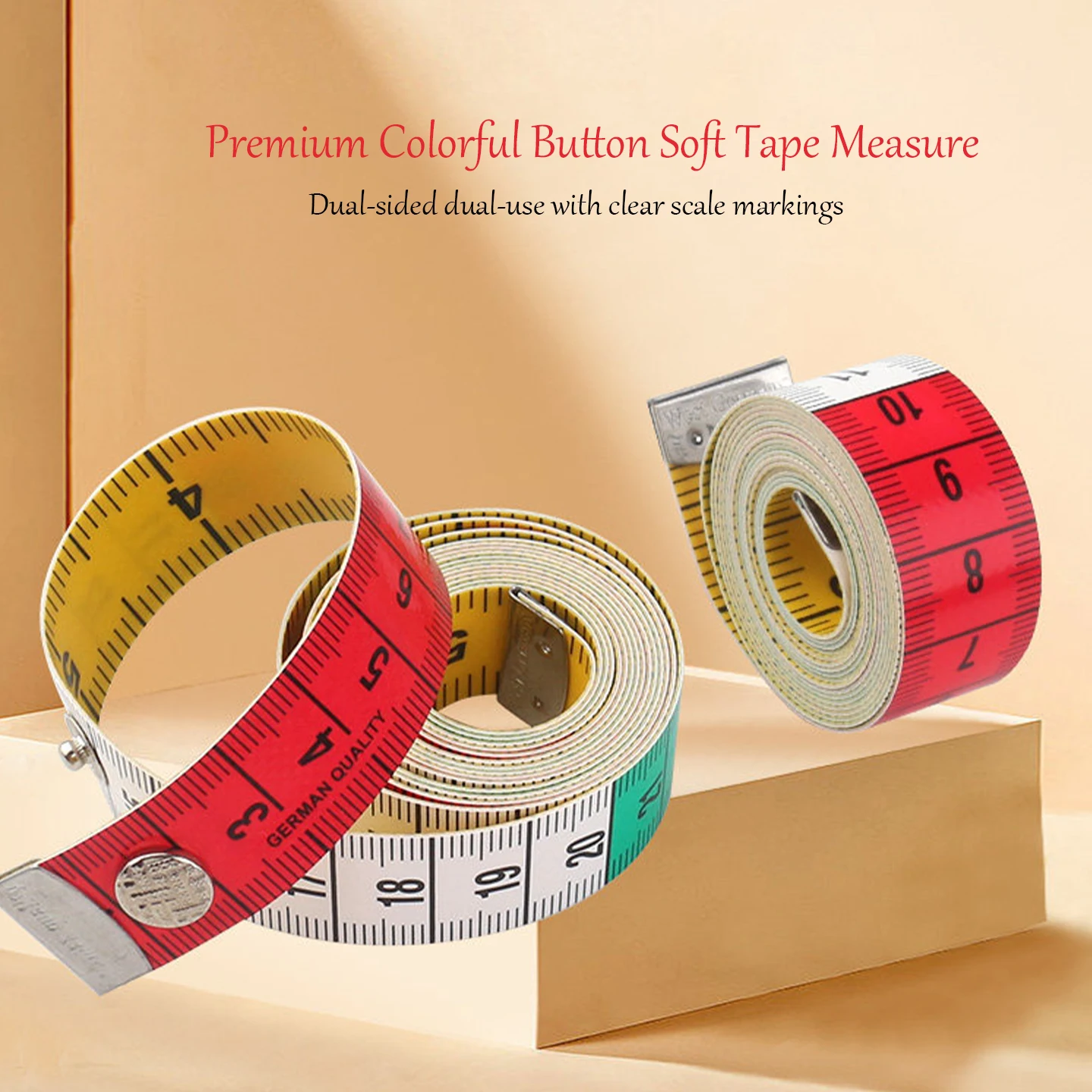 Colorful 1.5M Dual Scale Soft Tape Measure with Metal Button for Sewing Tailoring Body Measuring Ruler Scale forTailor Craft DIY view 4