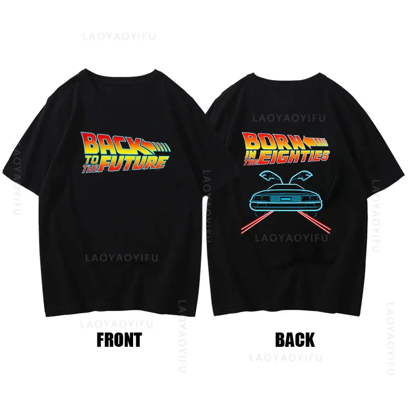 

Back To The Future Theme 100%Cottn Streetwear Men's T Shirts Clothing Short Sleeve Tees Y2k Women Funny Graphic Gym Summer tops