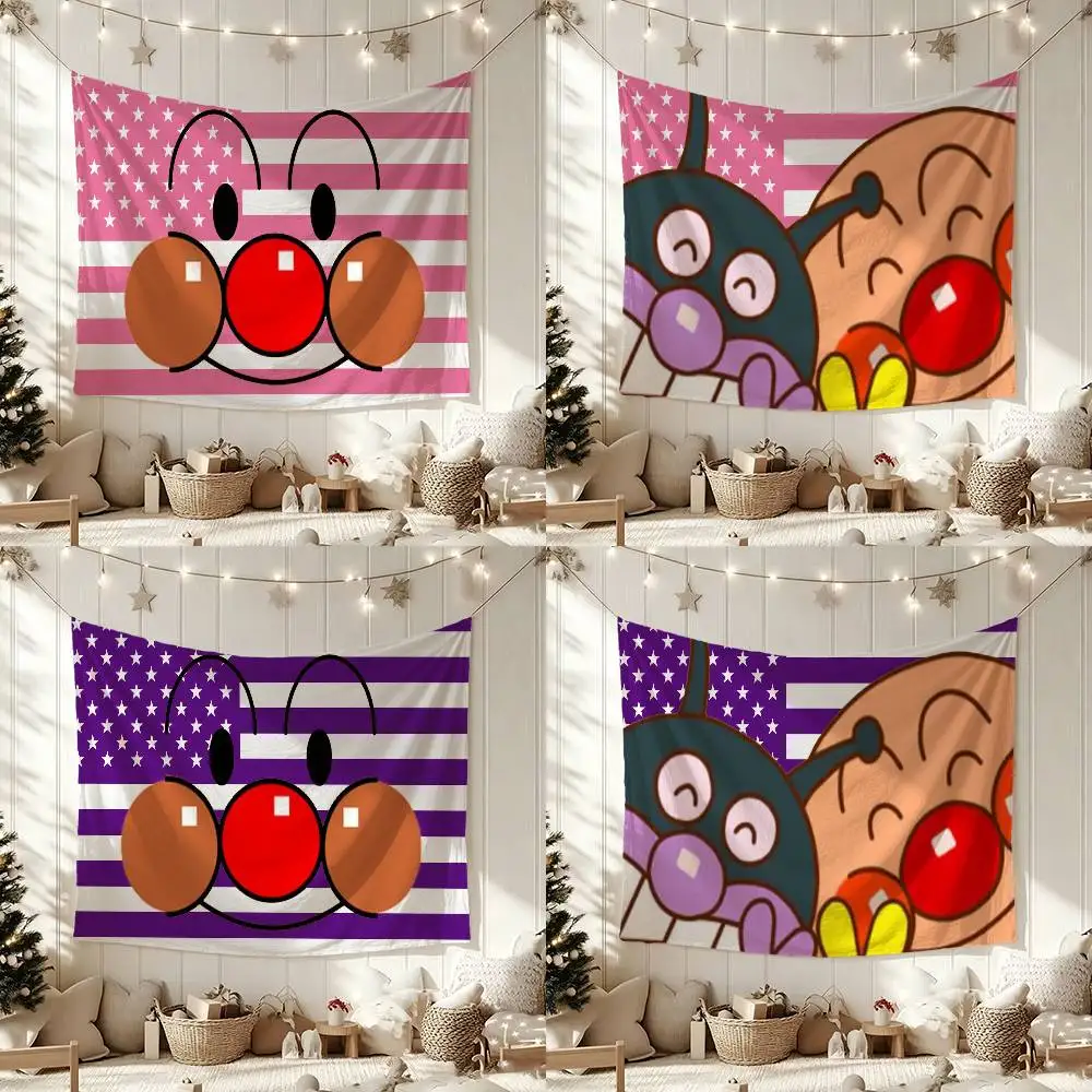 Cartoon A-ANPANMAN Flag Digital Printing Banner for Garage Wall Out Door Decoration