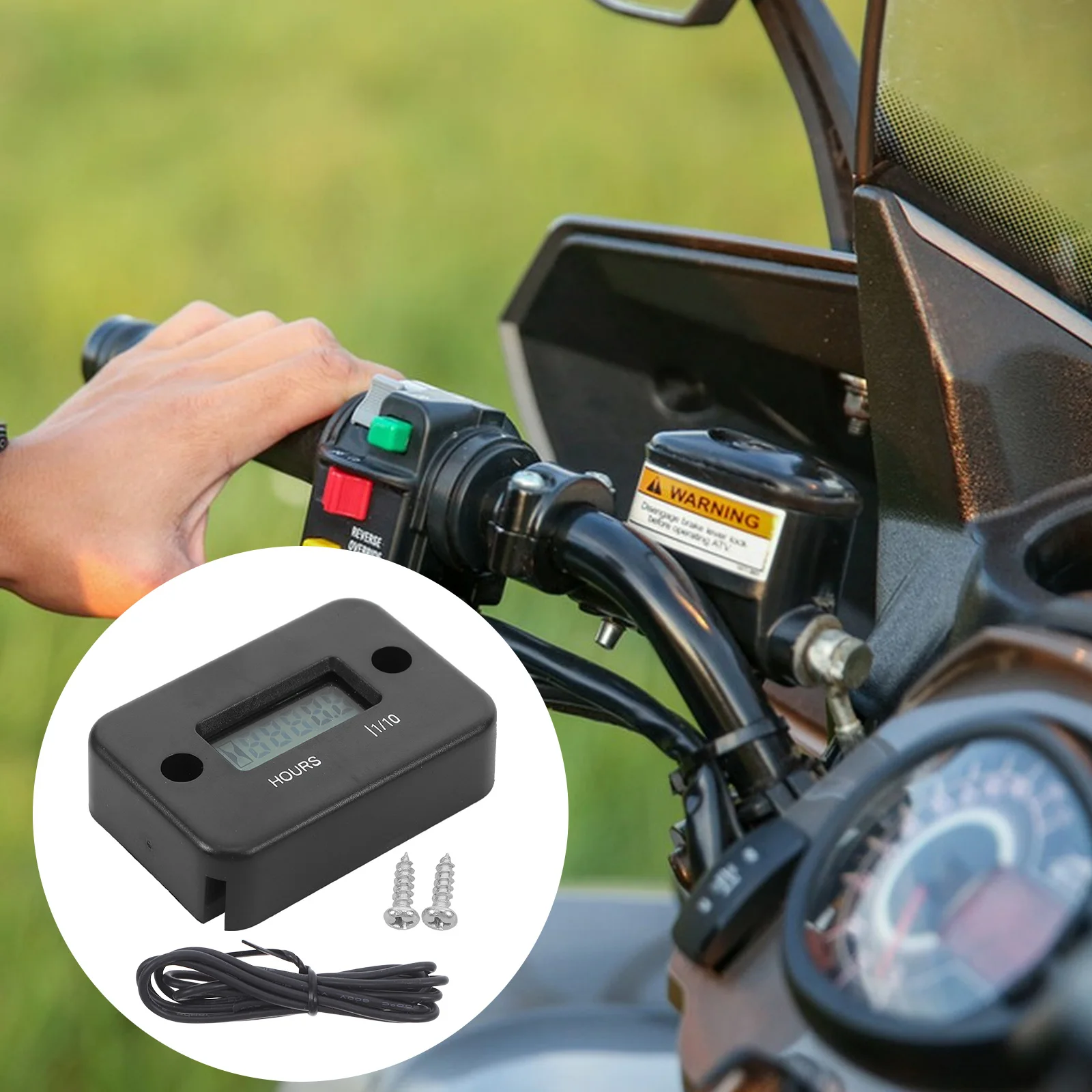 

Digital Hour Meter For Motorcycle Utv Atv Precise Timing Display Engine Status Monitoring Durable Plastic Easy Installation