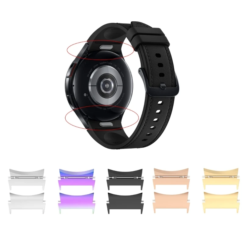 Samsung Galaxy Watch 6, 5, 4,クラシックプロのブレスレットアクセス用の交換用メタルリンクアダプター