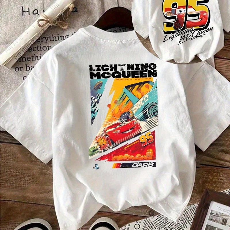 

Disney Cars Double-sided Printed Summer Hot Selling T-shirt Image Suitable for Daily Wear Is The Perfect Choice