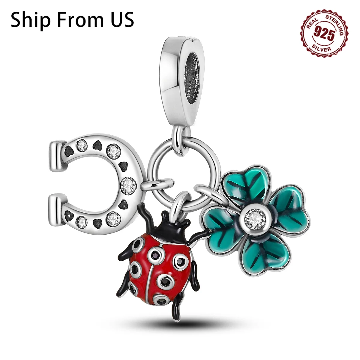 925 Sterling Silver Lucky Four Leaf Clover Series Charms Beads Fit Original Pandora Bracelets S925 DIY Jewelry Gifts Accessory