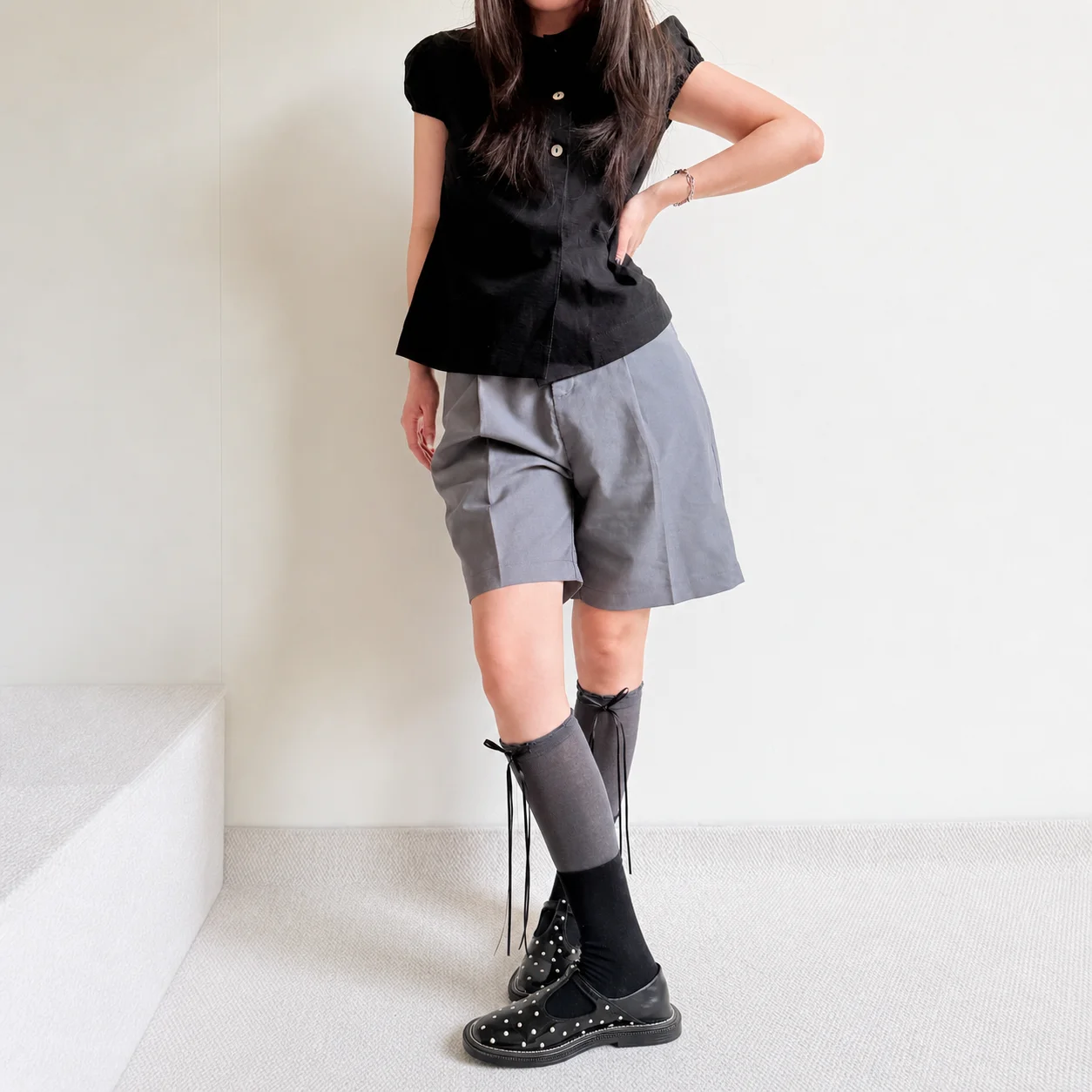 Ruffled Cuff Socks Ruffled Ballet Socks Color Block Socks Breathable For Dresses Leather Loafers Commuting