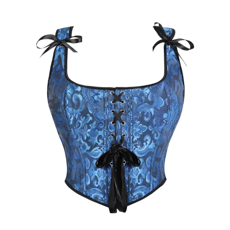 

Женский сексуальный корсет, укороченные топы, большие размеры, готический жаккардовый корсет с завышенной талией, жилет, корсет на бретелях