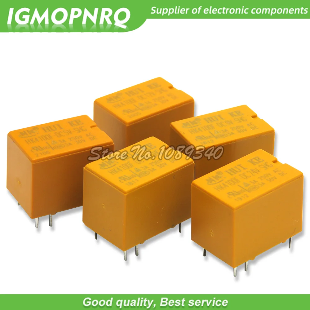 5PCS/lot HK4100F Series Relay hk4100F-DC12V HK4100F 12V DIP6 3A 250V AC/ 3A 30V DC 3V 5V 9V 24V HK4100f-DC12V-SHG