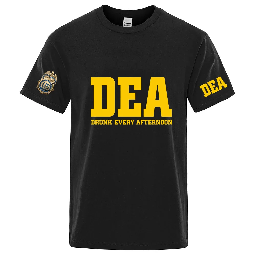 DEA Drunk Every Afternoon Funny Men's Sport Polo T Shirts Quick Dry Moisture Wicking Short Sleeve Golf Tee Casual Outdoor Summer