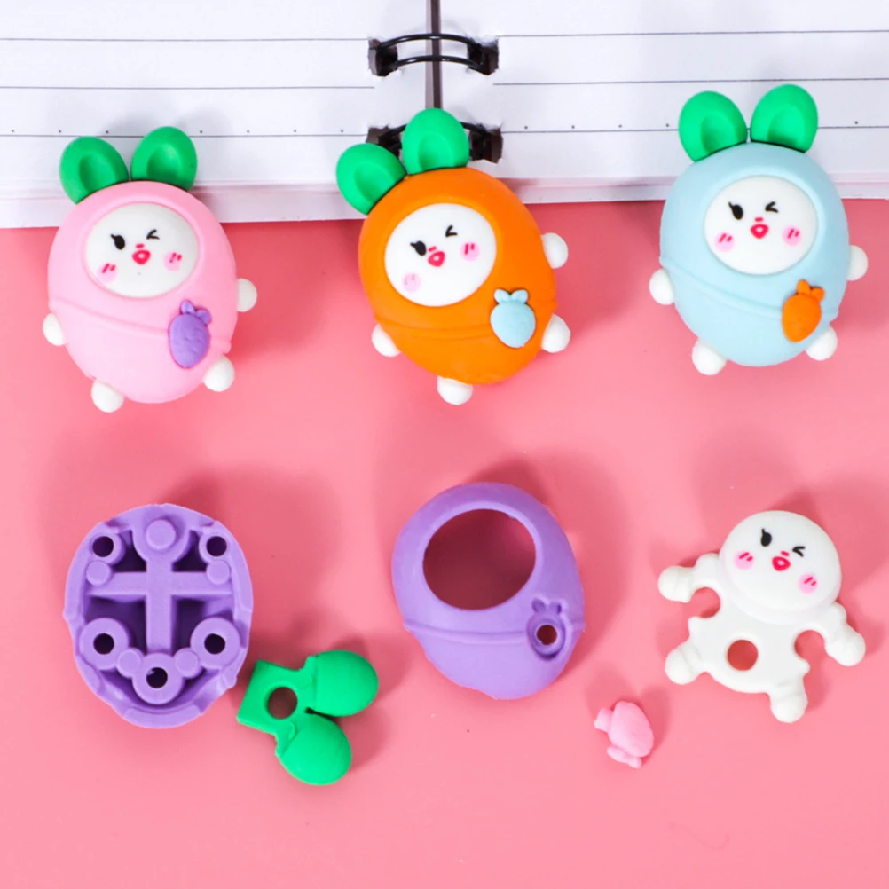 

20pcs Mini Carrot Cute Vegetable Design Soft Portable Kids Erasers For School Animal Eraser Bulk Kawaii Erasers Classroom Party