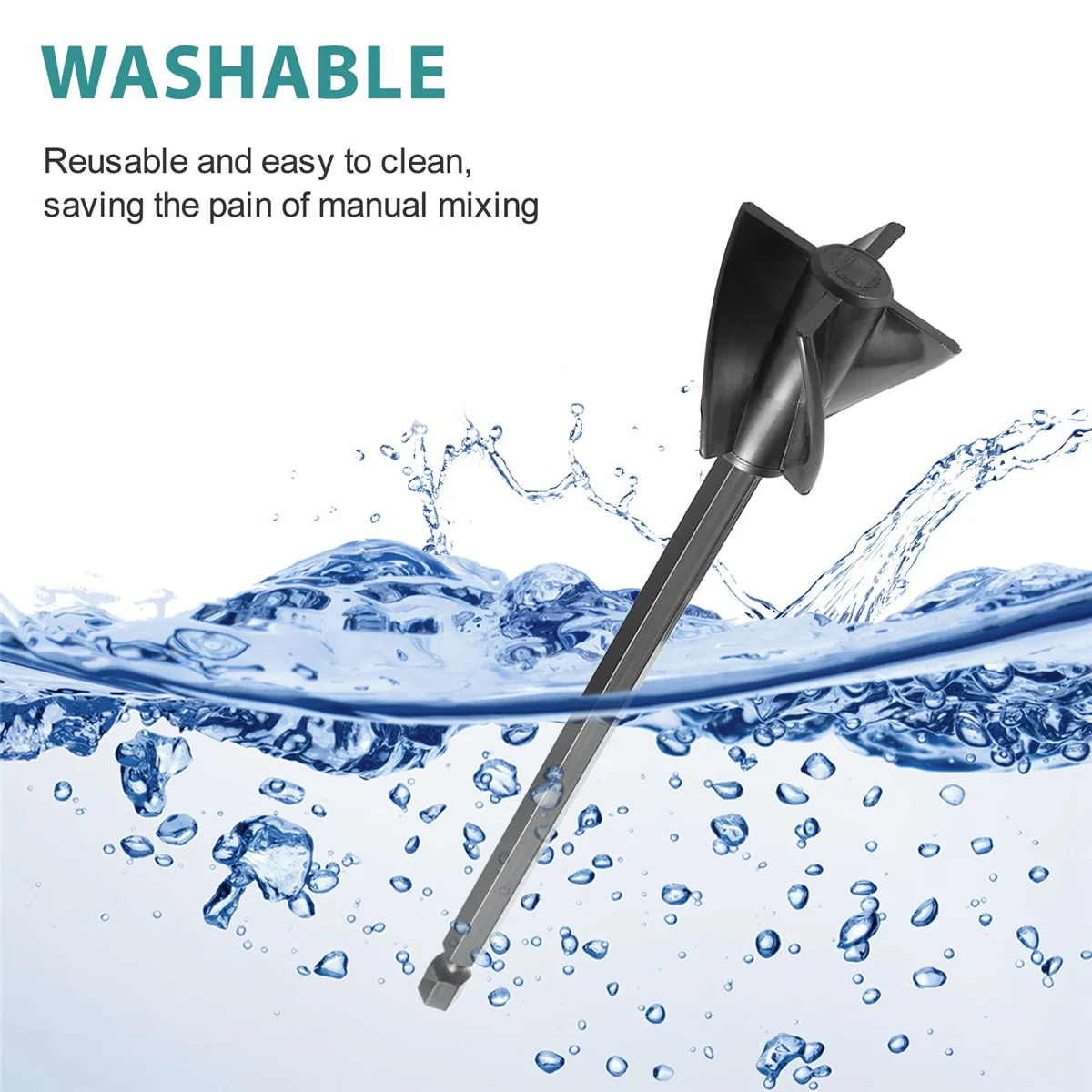 เครื่องผสมอีพ็อกซี่เครื่องกวนไฟฟ้าพร้อมไม้พาย4ชิ้นเครื่องผสมเรซินแบบมือถือ