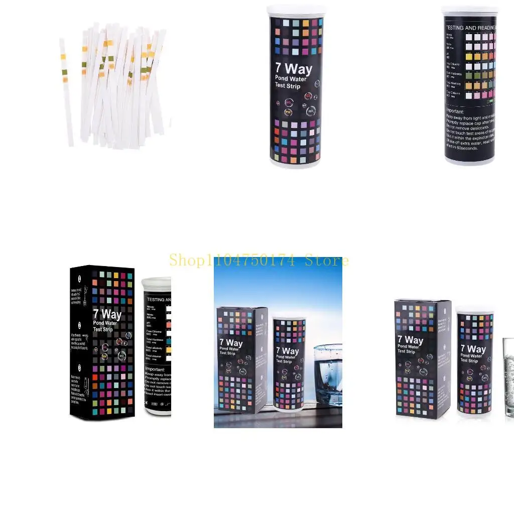 50x/Set Water Quality Test Strips Seven-in-One Chlorine Alkalinity Hardness Top Sale