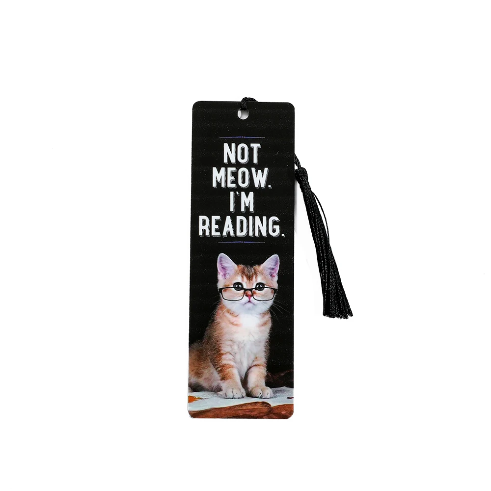 Cartoon cute retro acrylic cat bookmark for book lovers, reading supplies for cat and fox bookmarks, tassel gift