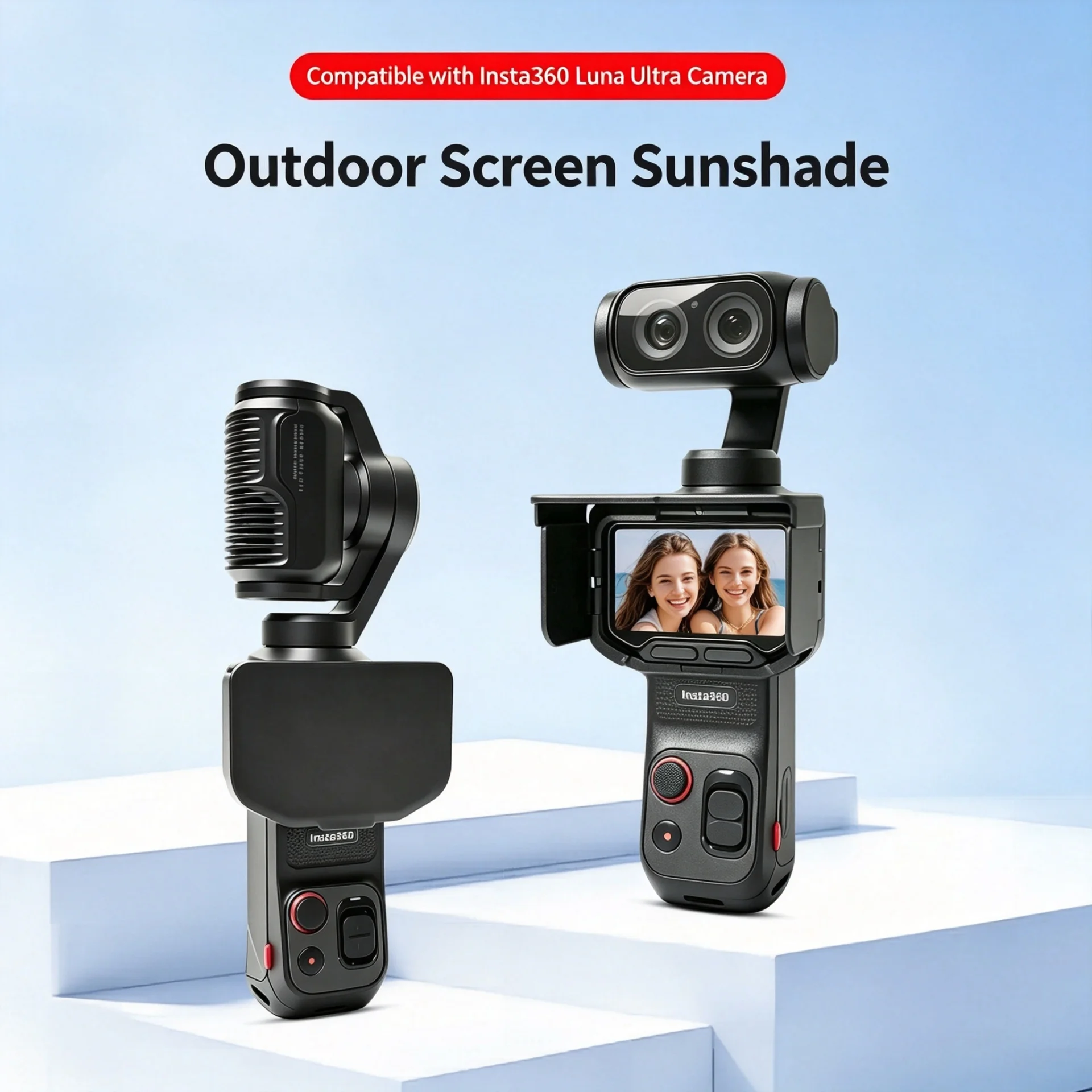 Magnetic Folding Sun‑Shade Hood Anti‑Glare Screen Protective Cover Display Shield Accessory for Insta360 Luna Action Camera