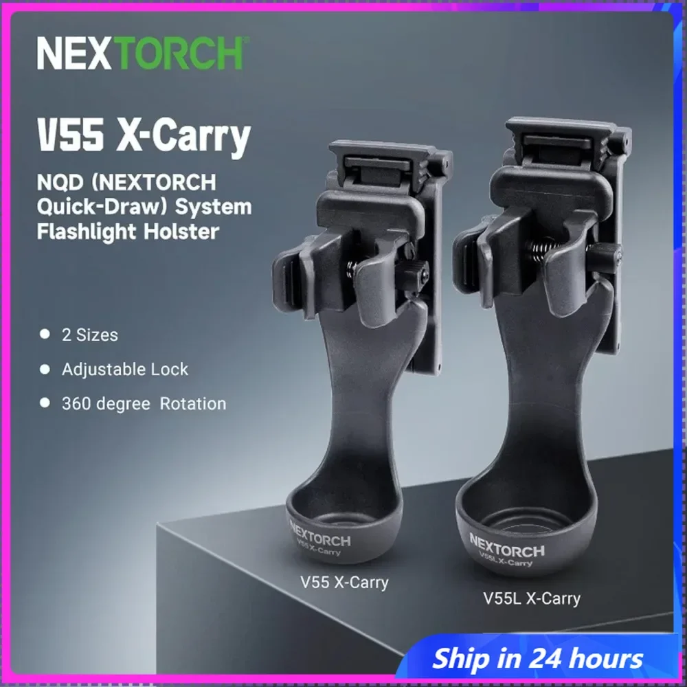 

NEXTORCH Tactical Flashlight Holster Handheld Flashlight Holder Pouch with 360 Degree Rotation V55 21-31mm Head Diameter 19-23mm