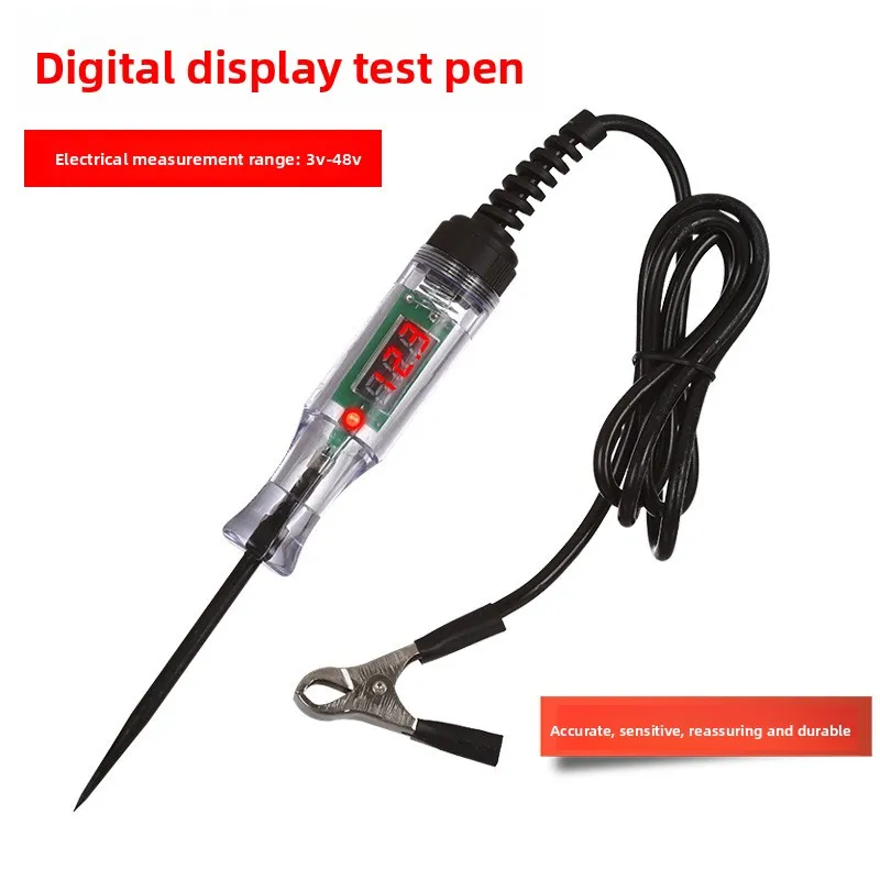 Kfz-Teststift, LED-Testlicht, Auto-Digitalanzeige, 12 V, 24 V, 70 V, Kfz-Reparaturkreis, Sicherungserkennung und Prüfstift