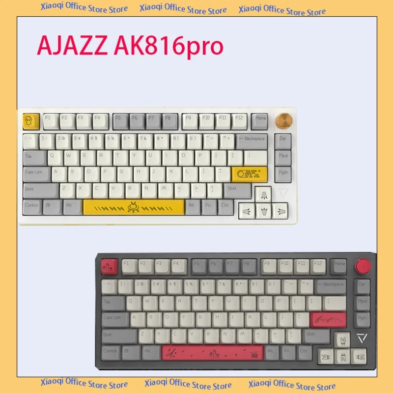 

AJAZZ Ak816pro Three Mode Mechanical Ergonomics Customized Keyboard Gasket Hot Plug 81 Key E-Sport Keyboard Mini Halloween Gift