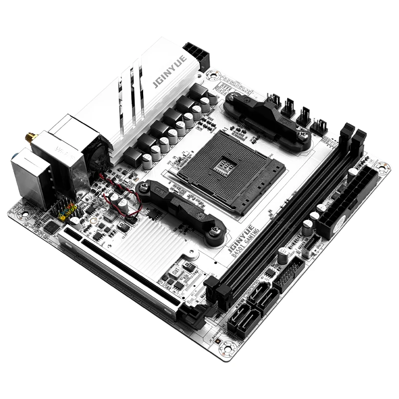 JGINYUE AMD AM4 ITX 마더보드, Ryzen R3 R5 R7 1/2/3/4/5 시리즈 CPU DDR4 RAM 데스크탑 PC PCI-E 3.0 B450i 게임 지원