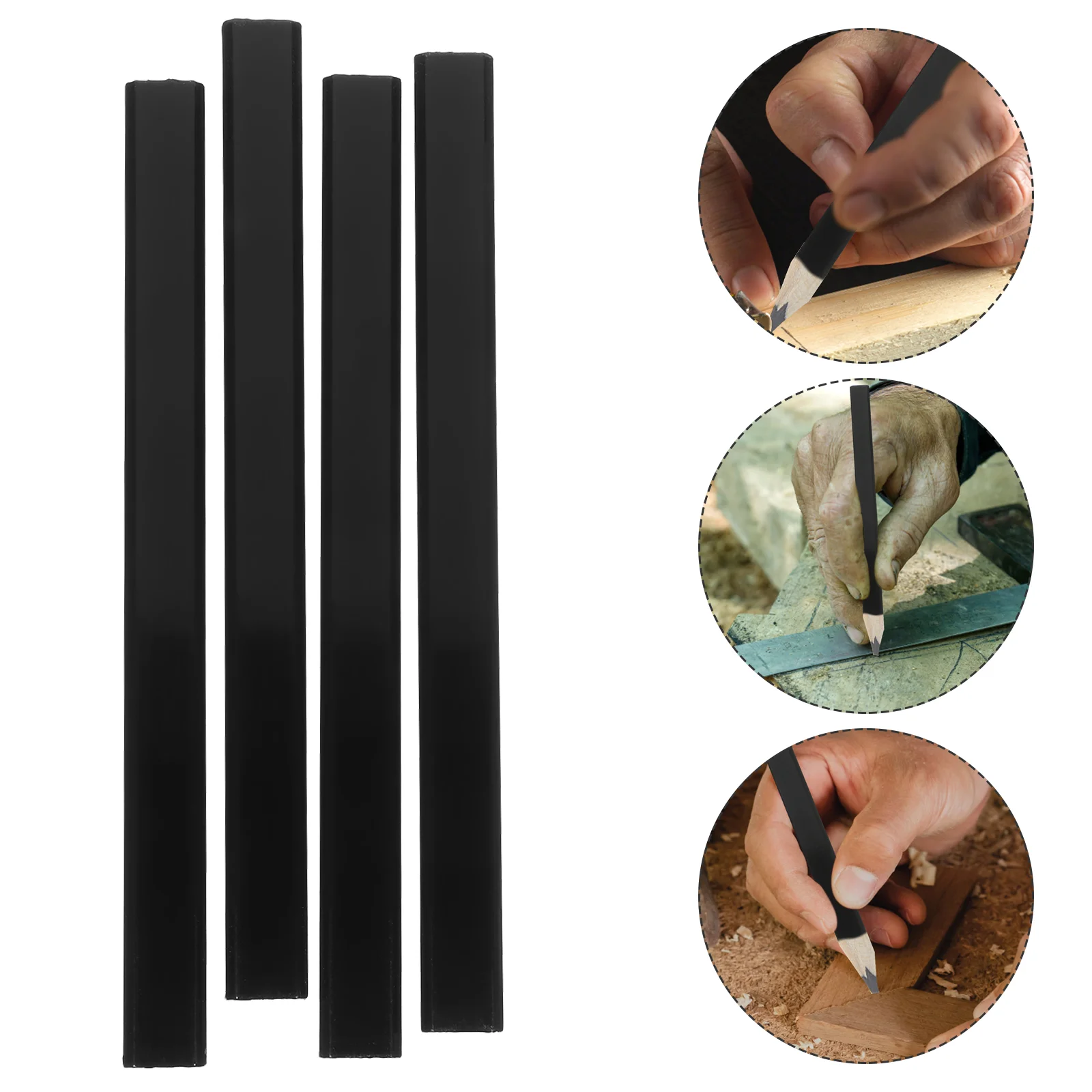 4 Pcs Lead Pencils Black Carpenter Writing Woodworking Marking Tool for Carpentry Maker Construction