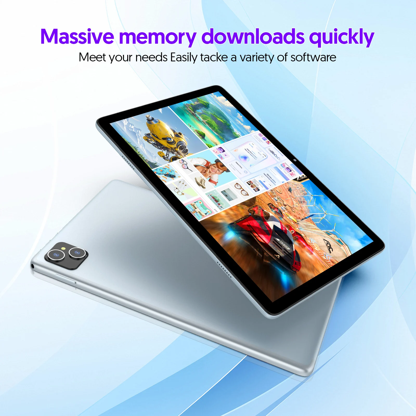 BAKEN Android Tablet 10.1 inches, 8(4+4)GB+128GB, Octa-core processor, 8000 Mah large capacity battery