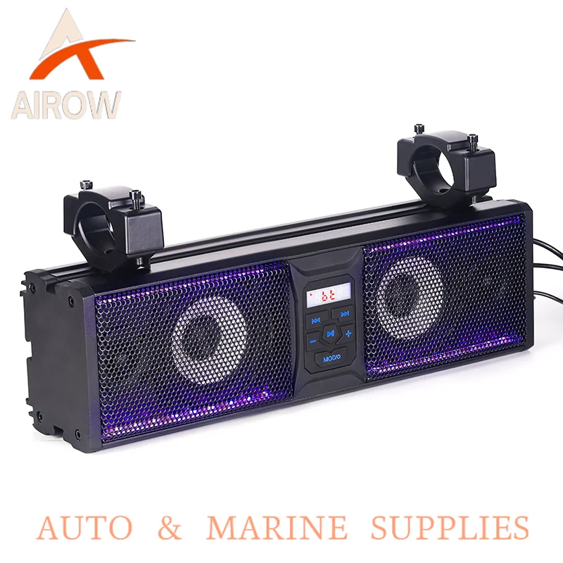 Airow auto Sound bar Systems  Marine Golf Cart Audio Custom Blue Tooth 4 Speakers Packages Remote Control IP65 Waterproof USB