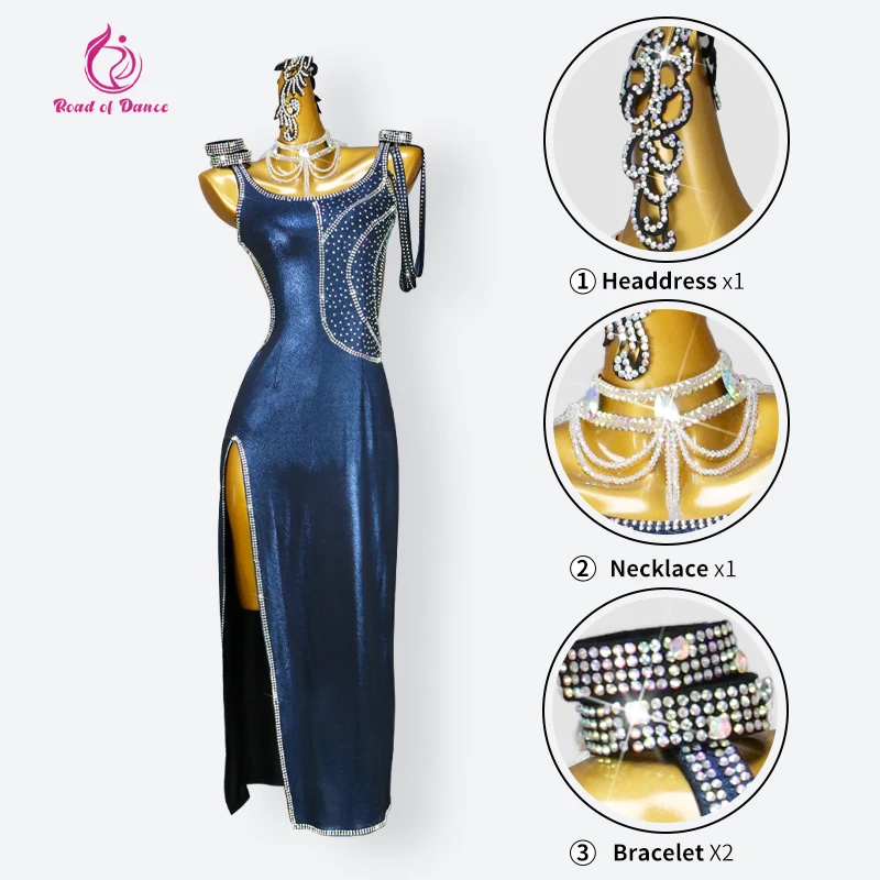 Sukienka do tańca latynoamerykańskiego damski strój konkursowy dziewczęcy strój balowy samba nowy elegancki długi seksowny amerykański strój na imprezę