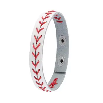 Honkbalarmband Leren honkbalarmband Honkbalpolsbandjes Honkbalcadeaus voor jongens Heren Sportpolsband Bangle Gifts