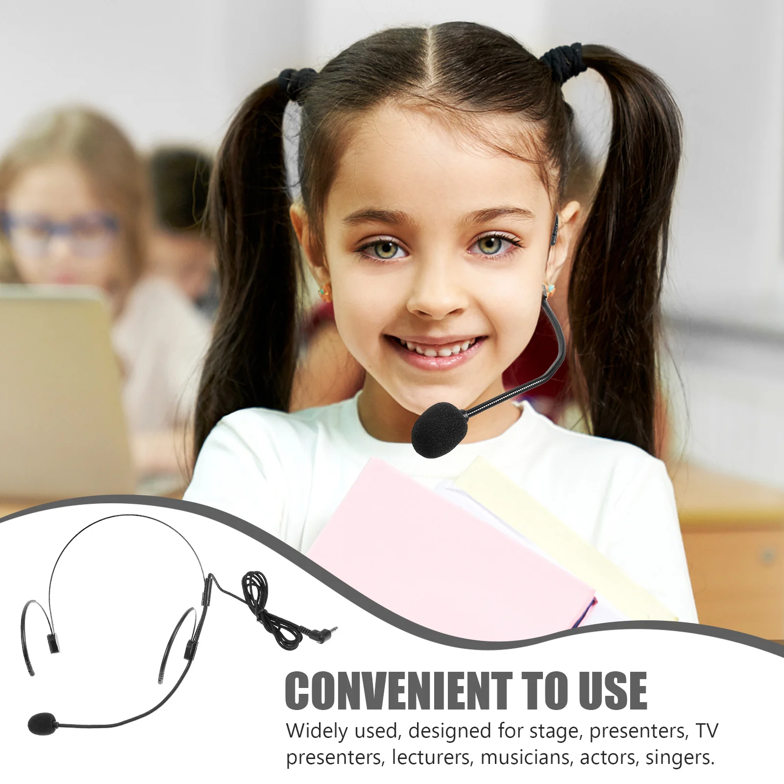 

Headset Microphone Ultra-Thin Flexible Ear Mic For Singing Speaking Teaching Performance Voice Amplifier Portable Audio Device