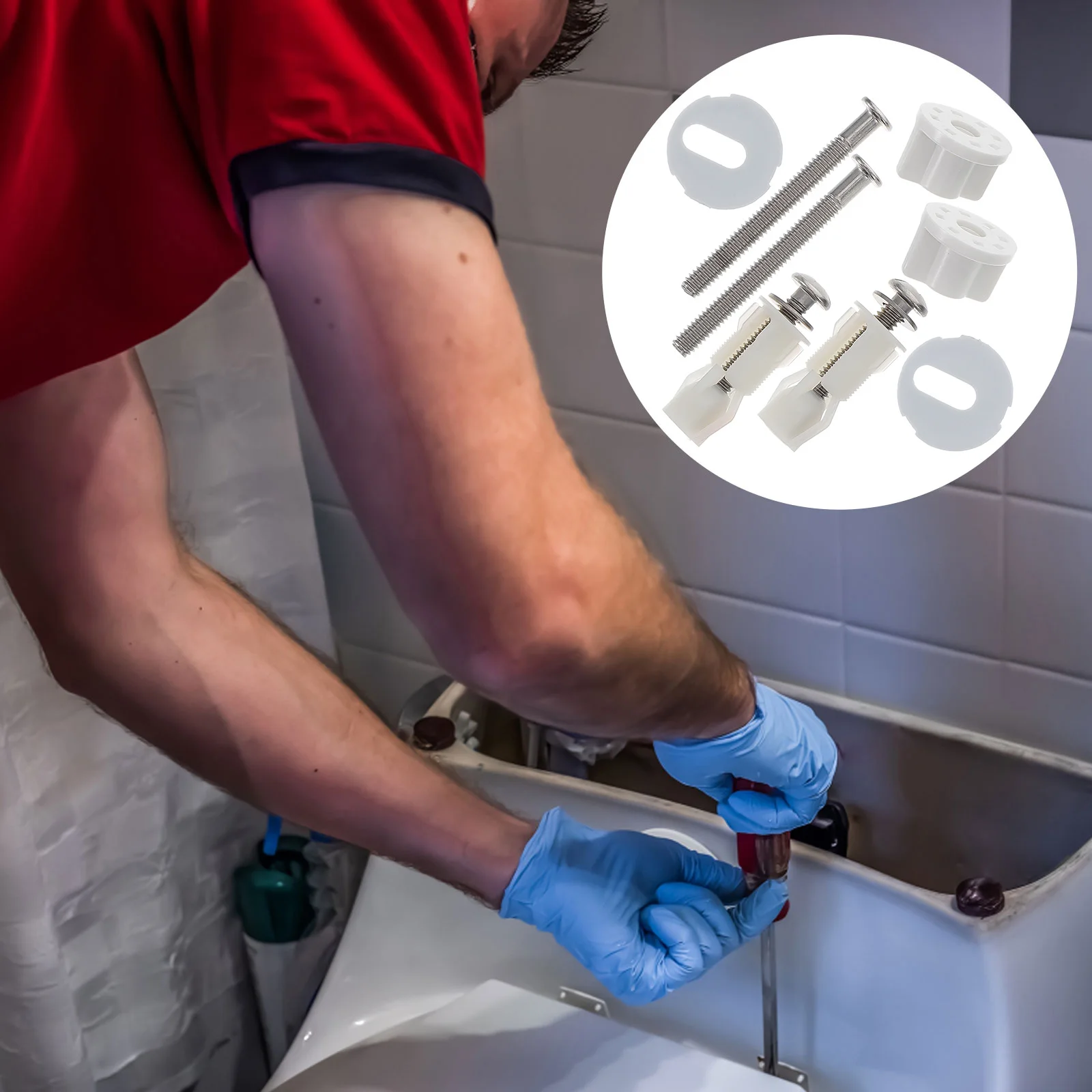 

1 set Toilet Seat Bolts Expansion Screws Hardware Kit Stainless Steel Nylon Toilet Lid Fixtures Hinge Bolts Accessories Durable