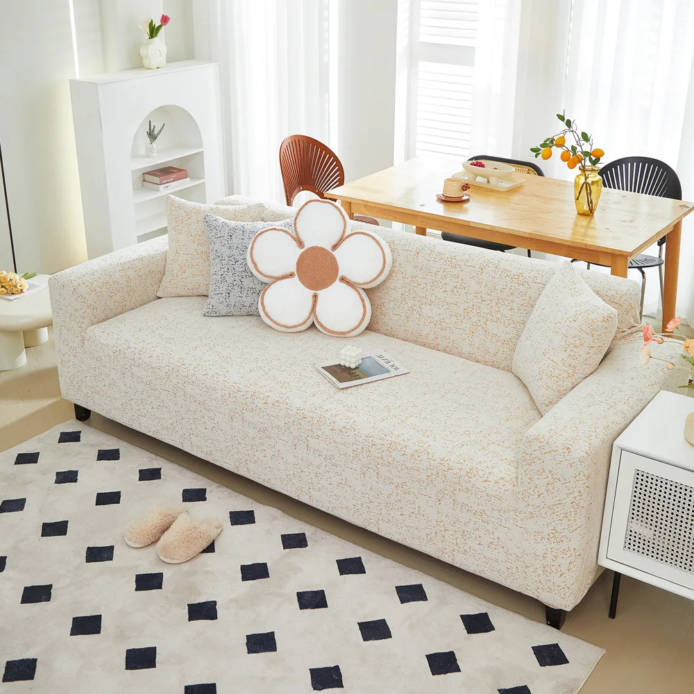 Stretch Sofa Cover Anti-Dust Armchair Protector Full-wrap Solid Corduroy Slipcover L Shape Corner Couch Cover ( 1/2/3/4 Seater )
