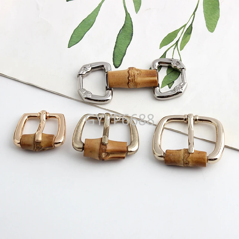 2-10-30PCS Natural Bamboo Root Metal Connector Hanger For Bags Handbag Shoes Shoudler Belt Pin Buckle Decorative Accessories