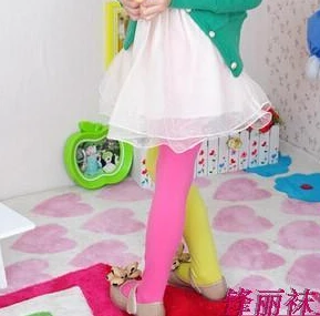 Children Double Color AB Splicing Velvet Pantyhose Tghts Girls Candy Colors Tights  Dancing Stockings