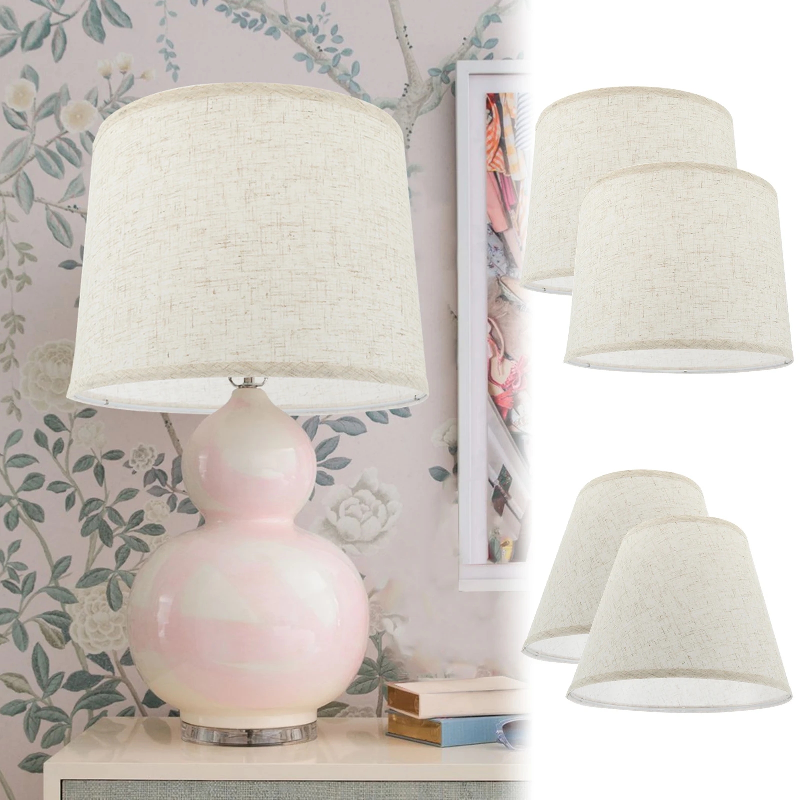 

2 шт. абажур для настольной лампы, абажур из льняной ткани с пауком, съемный абажур для дома, гостиной, спальни, украшения