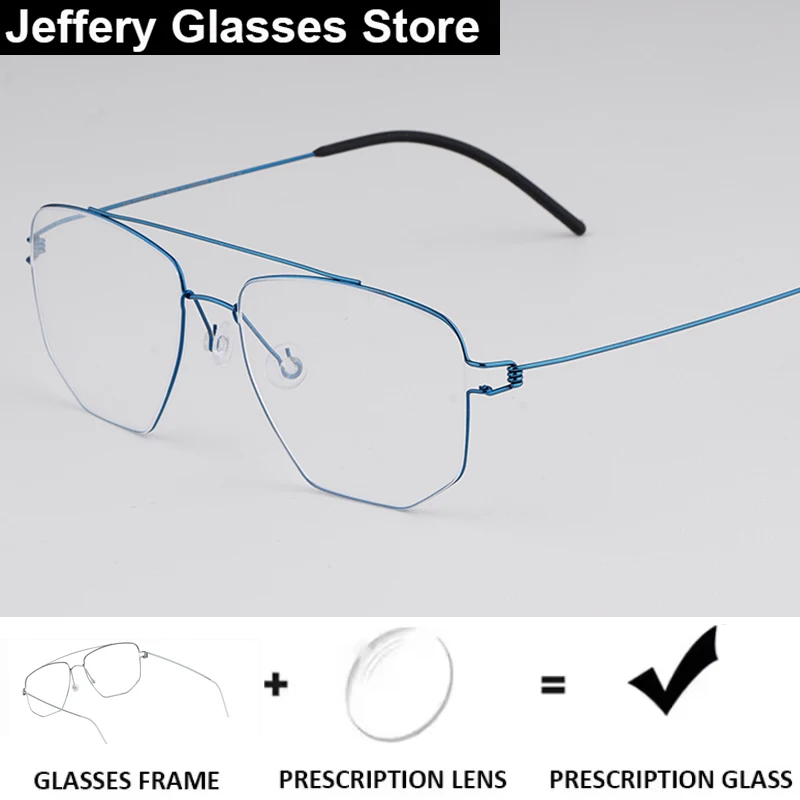 

Датские мужские очки для зрения Pilot Edwin Air Titanium Ultralight, женские прогрессивные оправы для очков, для коррекции близорукости и чтения