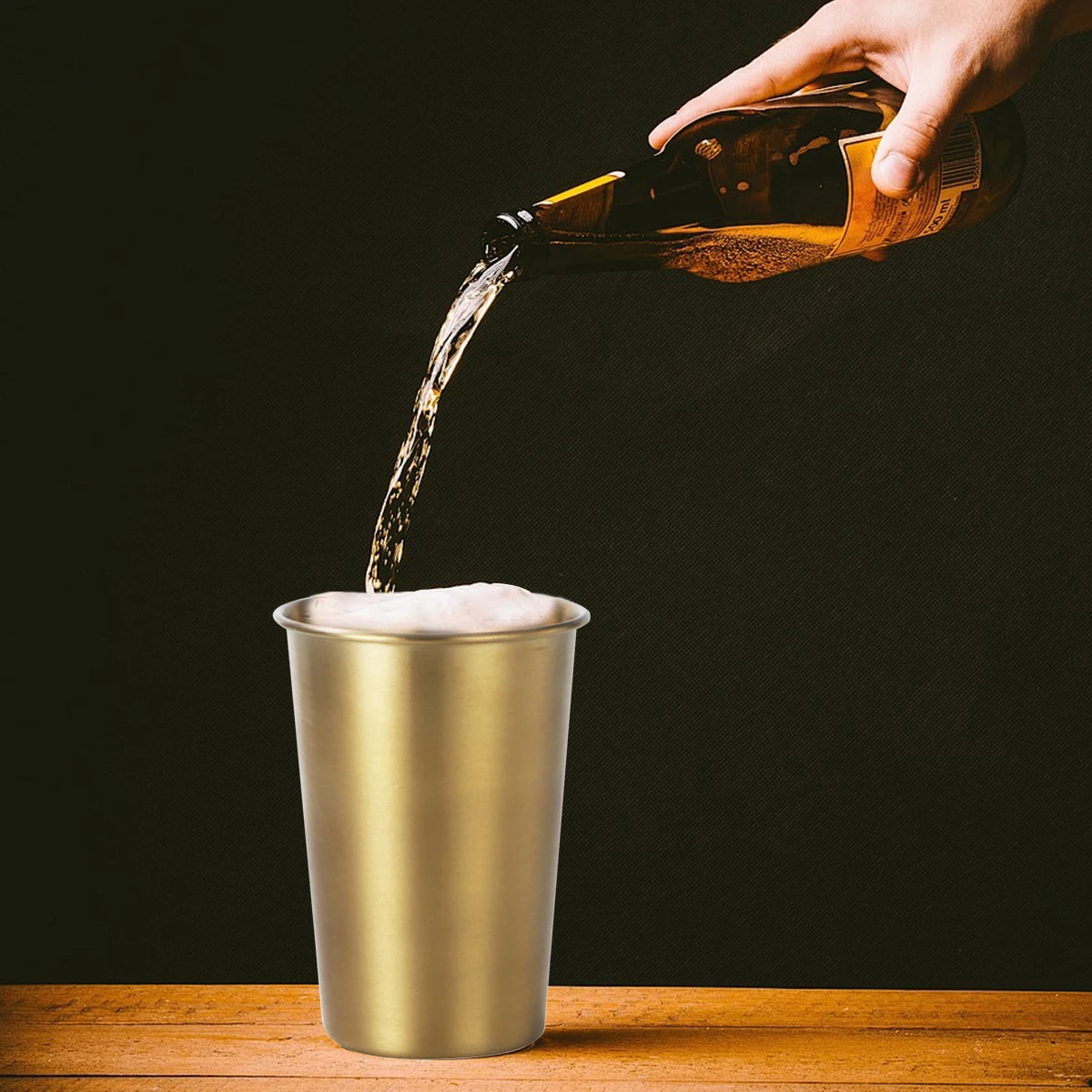 

4Pcs Useful Stainless Steel Cups 350ML Stainless Steel Tumblers Pint Camping Cups Drinking Glasses Stackable Metal Cup