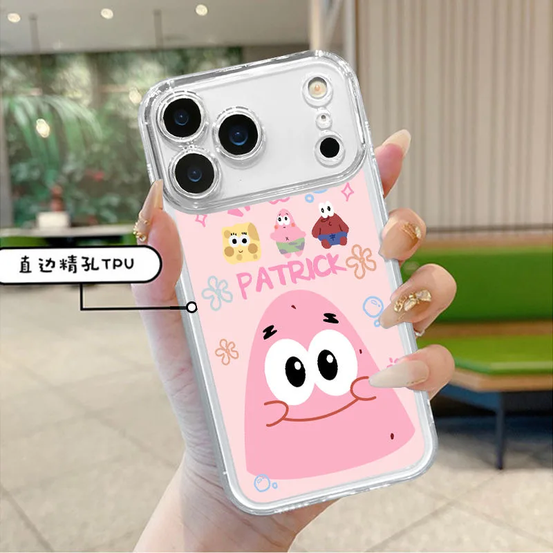 

Funny Cartoon Cute S-SpongeBob P-Patrick Star Soft Clear TPU Phone Case For iPhone 17 11 12 13 14 15 16 Pro Max Plus 17Pro cover